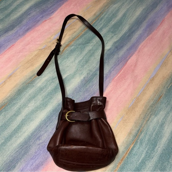 COACH Vintage Belted Soho Crossbody Pouch 4156 Mahogany Brown Leather - Picture 5 of 11